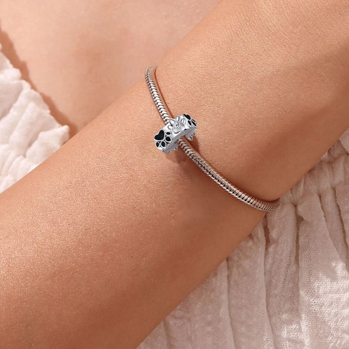 925 Sterling silver rose charm bead