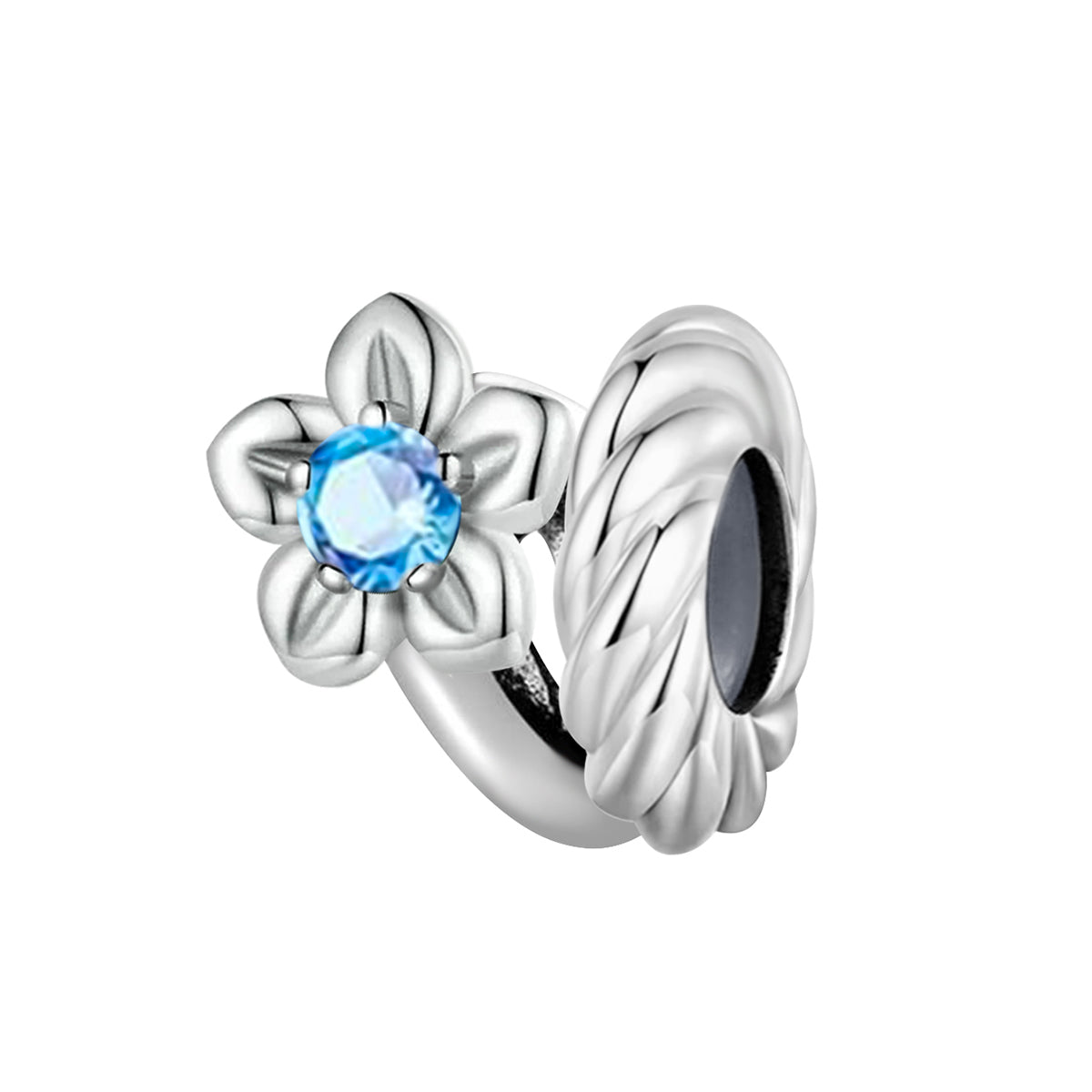 925 Sterling silver flower charm bead
