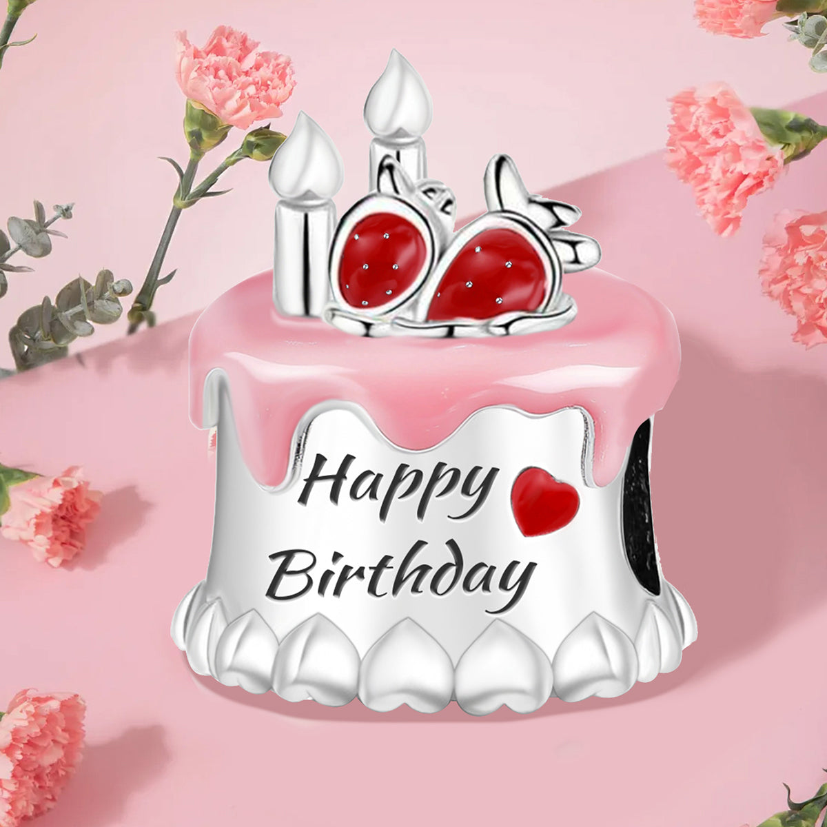 925 Sterling silver cake charm bead