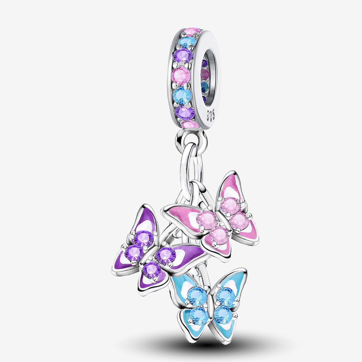 925 Sterling silver butterfly charm bead