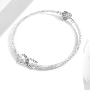 925 Sterling silver rose charm bead
