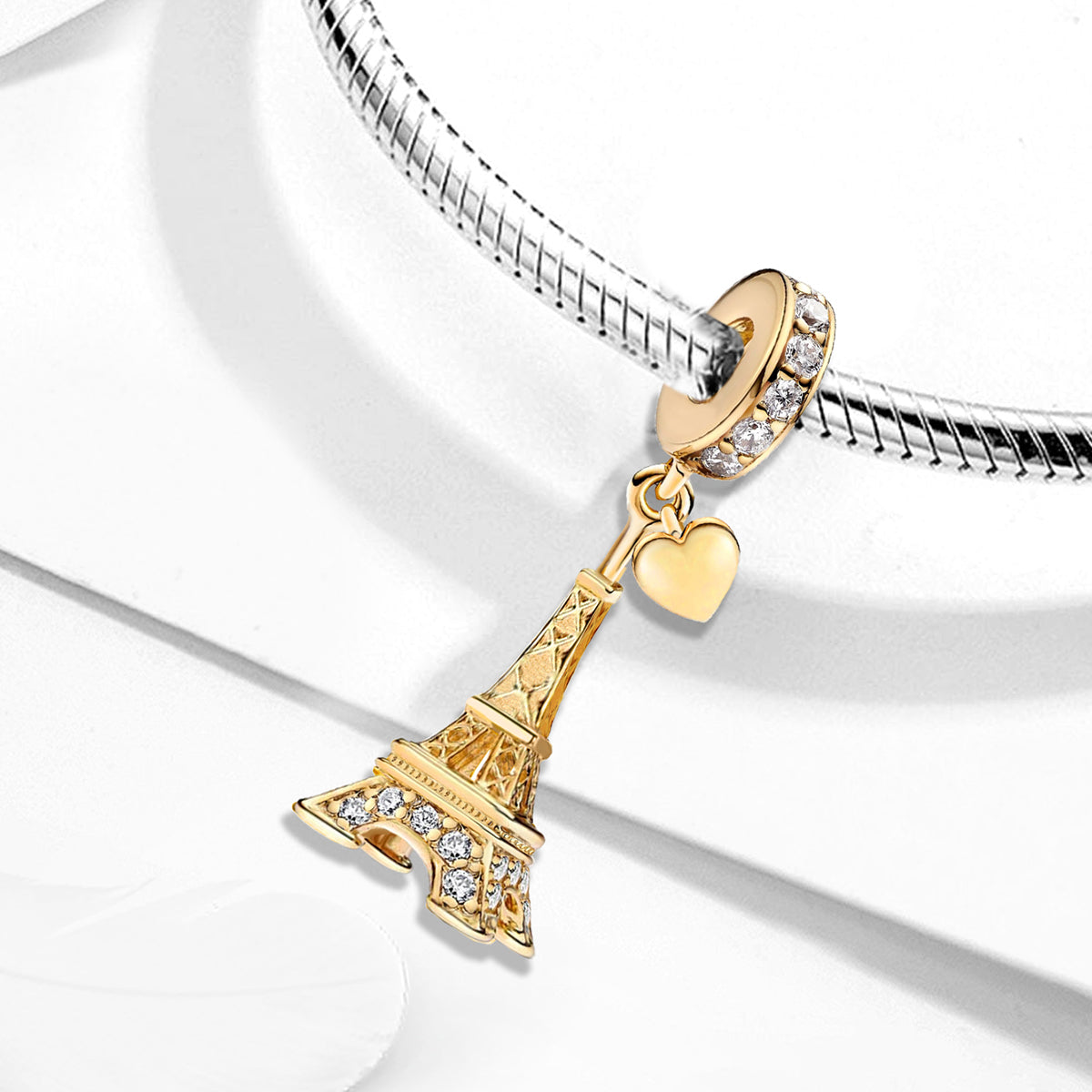 925 Sterling silver Eiffel Tower charm bead