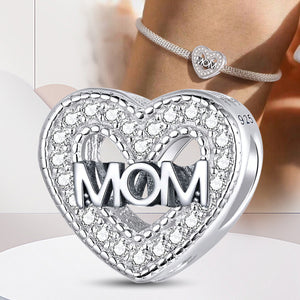 925 Sterling silver heart  charm bead