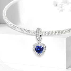925 Sterling silver heart  charm bead