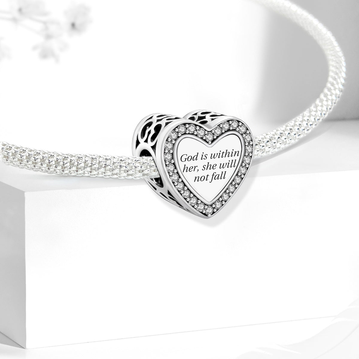 925 Sterling silver heart charm bead