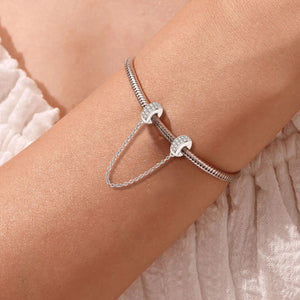 Double-Row Zircon Safety Chain | White Gold and Zircon