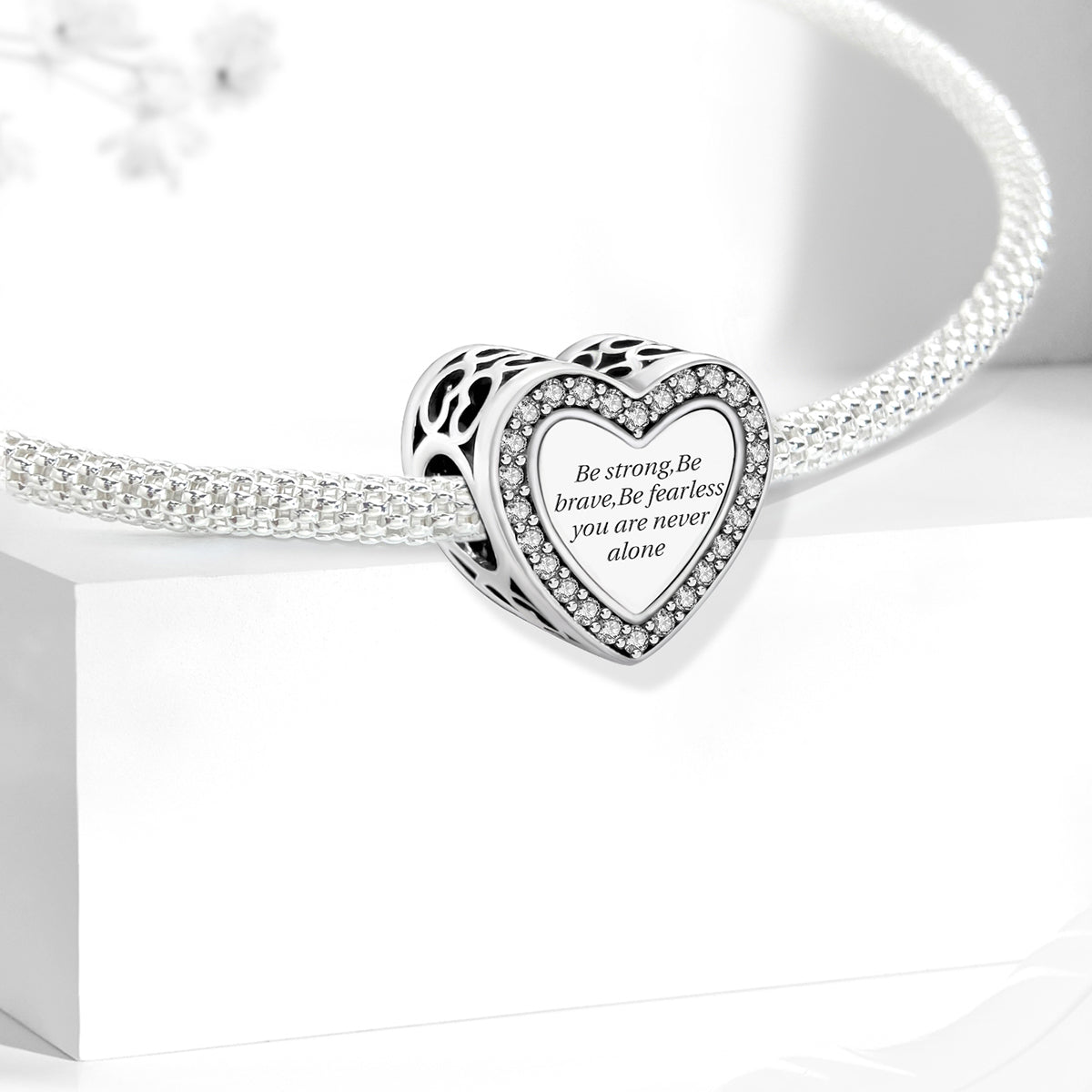 925 Sterling silver heart charm bead