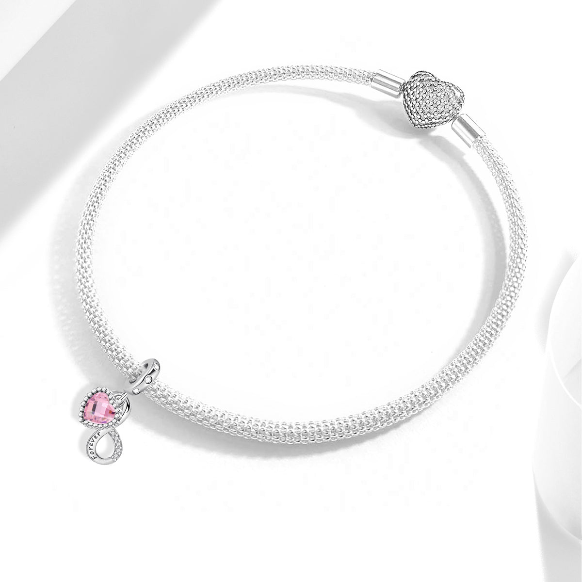 925 Sterling silver heart  charm bead