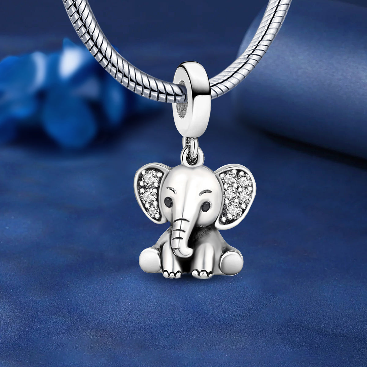 925 Sterling silver elephant charm bead