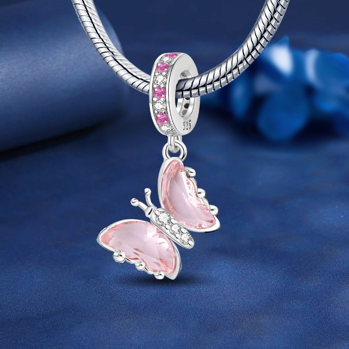 925 Sterling silver butterfly charm bead
