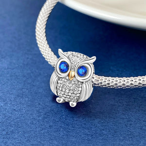 **Owl Beads | Platinum and Yellow Gold | Exquisite Zircon Inlay**