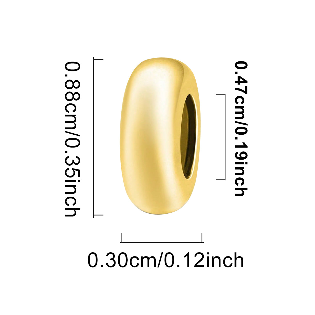 925 Sterling silver round charm bead