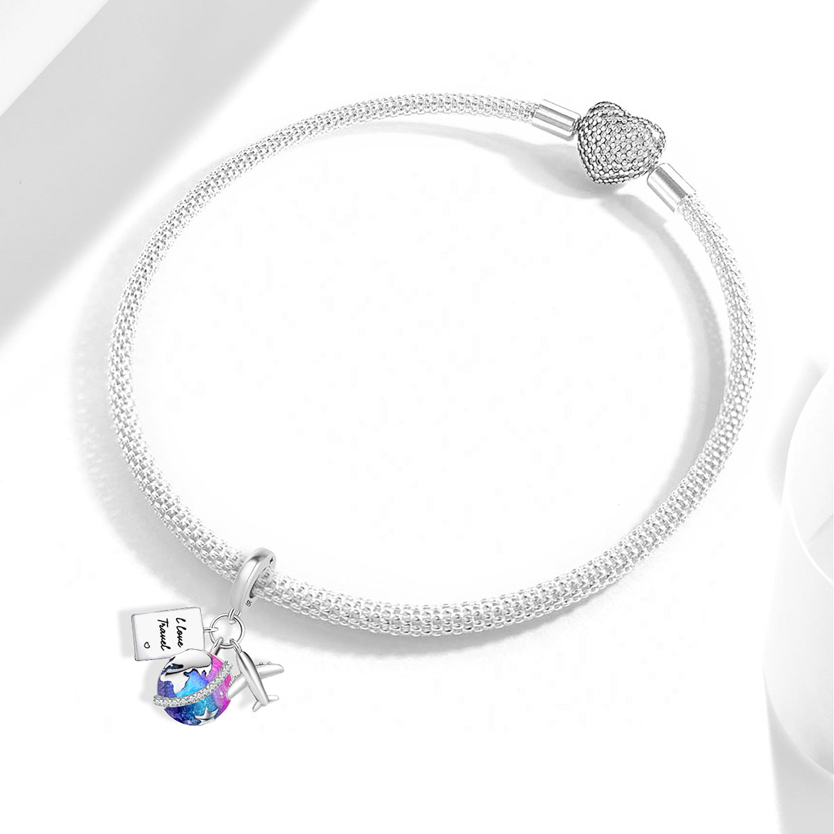 925 Sterling silver airplane charm bead