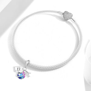 925 Sterling silver airplane charm bead