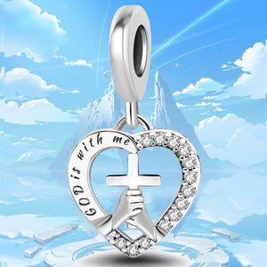 925 Sterling silver heart  charm bead