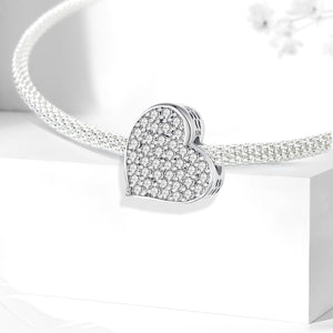 925 Sterling silver heart  charm bead