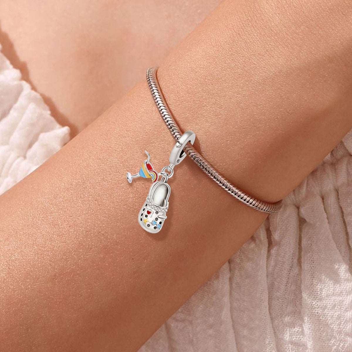 925 Sterling silver shoe charm bead