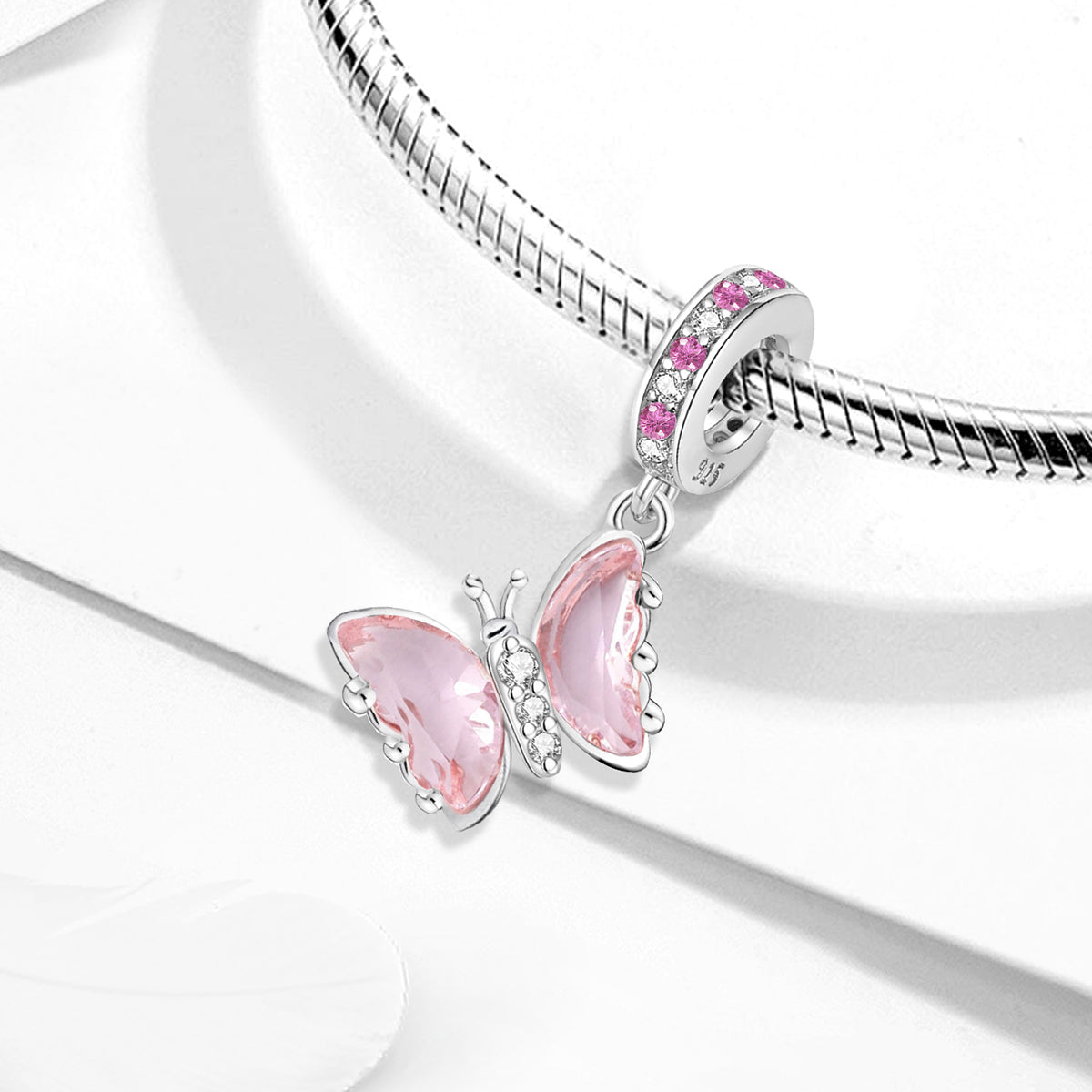 925 Sterling silver butterfly charm bead