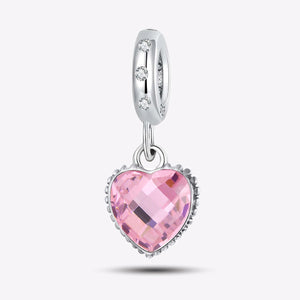 925 Sterling silver heart  charm bead
