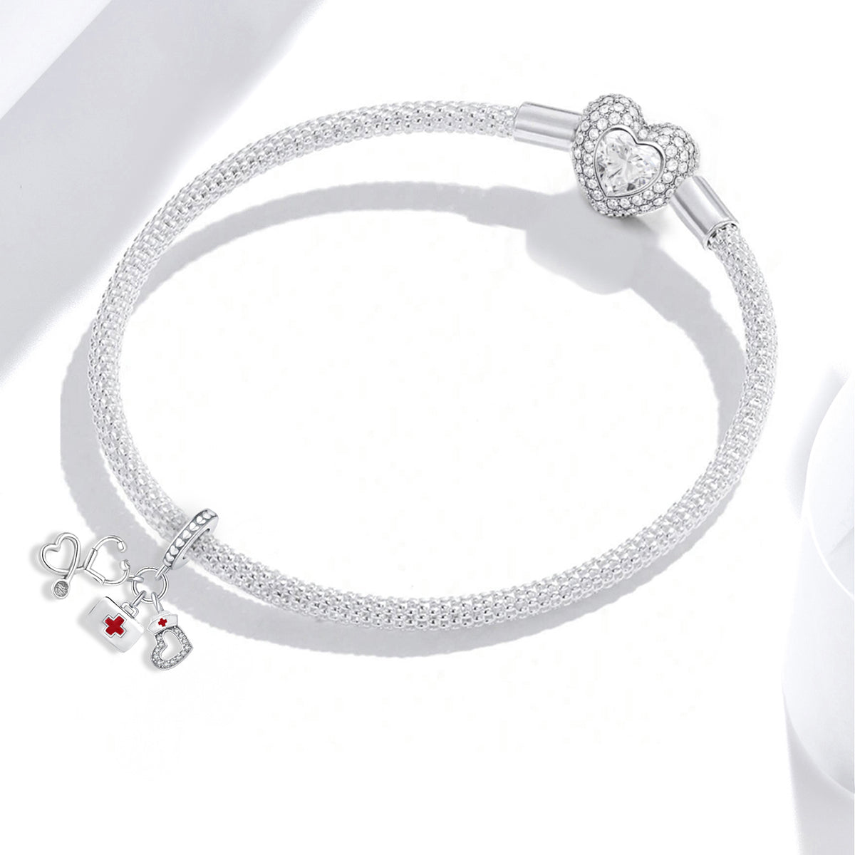 925 Sterling silver first aid kit charm bead