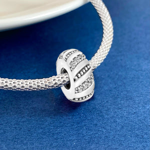 925 Sterling silver round  charm bead