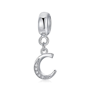 925 Sterling silver letter charm bead