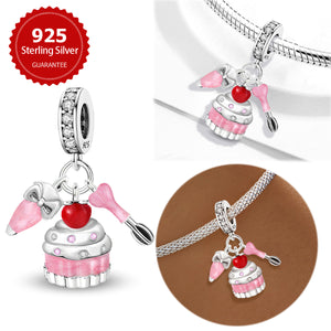 925 Sterling silver cake charm bead