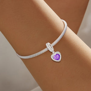 925 Sterling silver heart  charm bead