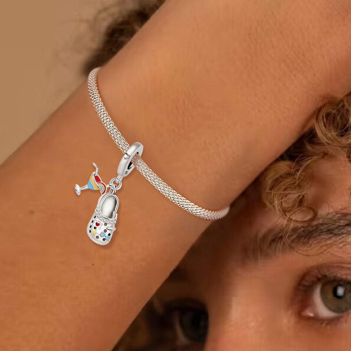 925 Sterling silver shoe charm bead