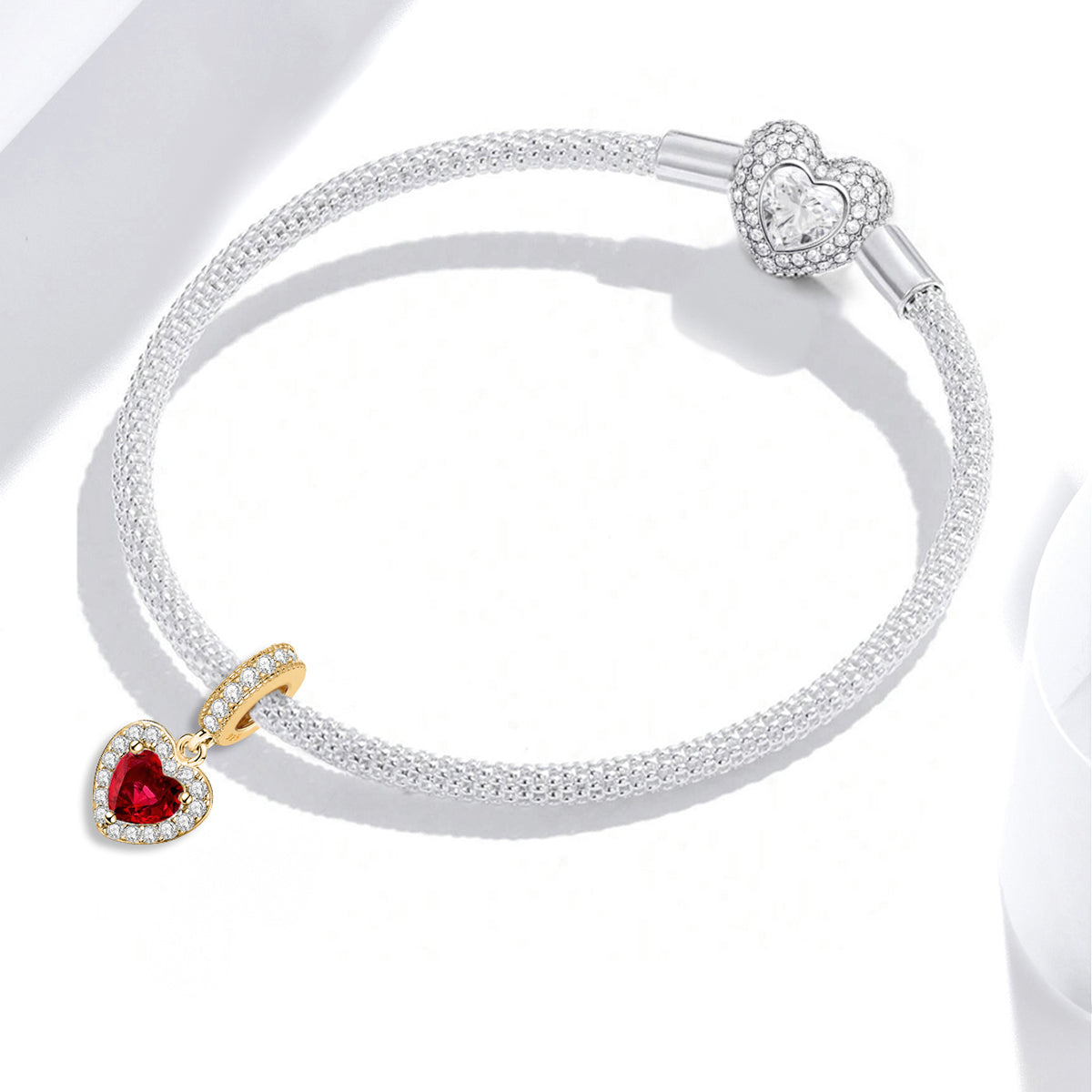 925 Sterling silver heart  charm bead