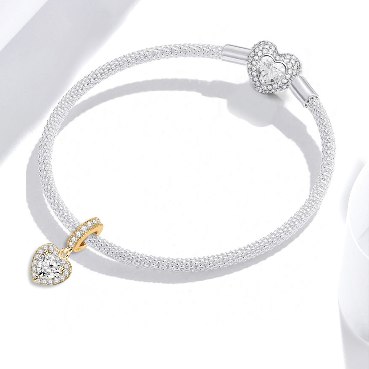 925 Sterling silver heart  charm bead