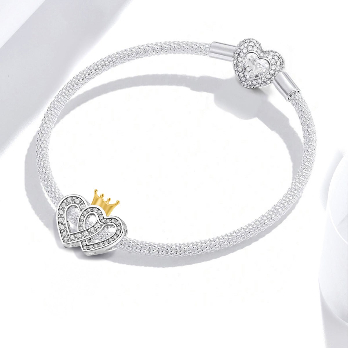 925 Sterling silver heart  charm bead