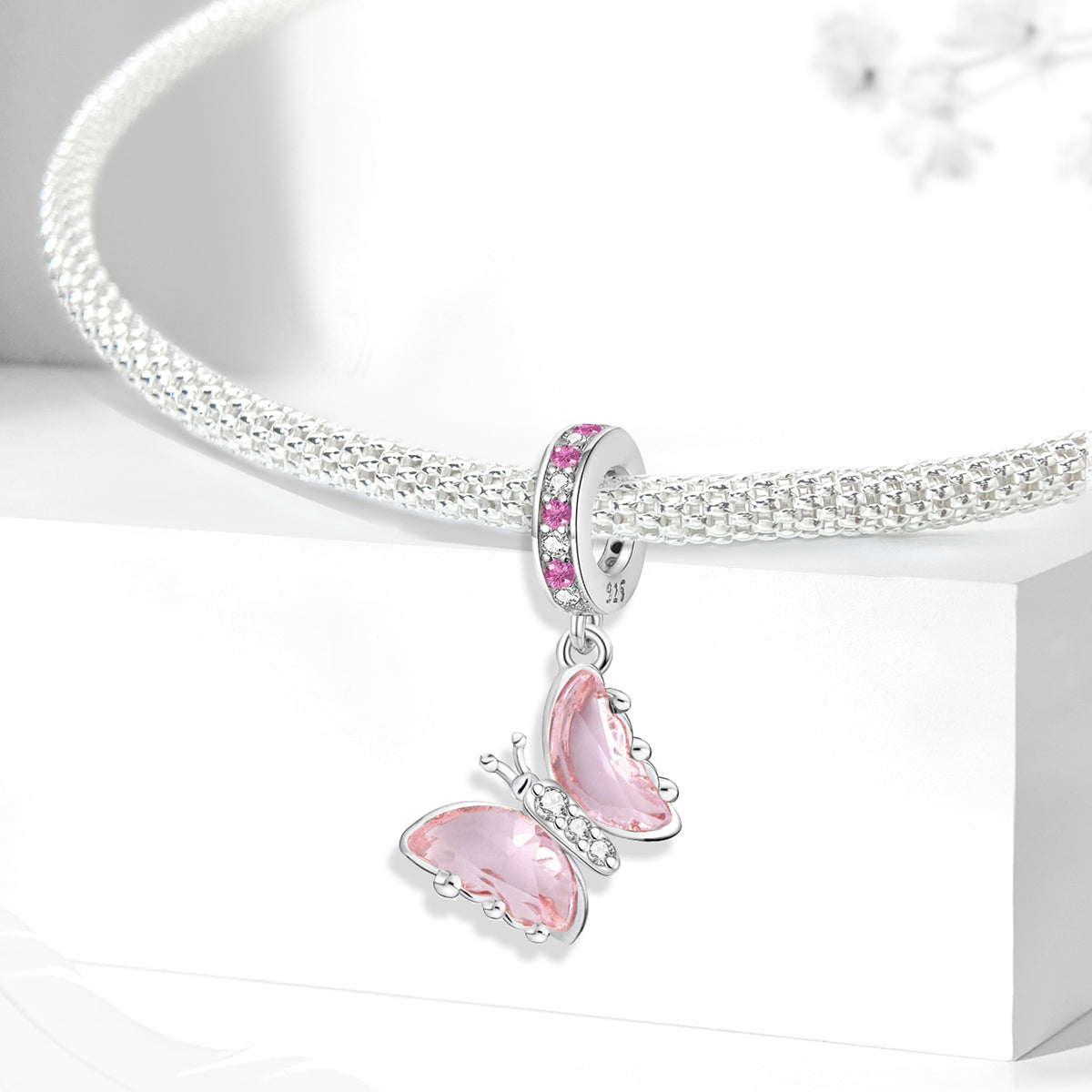 925 Sterling silver butterfly charm bead