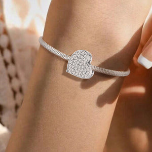 925 Sterling silver heart  charm bead