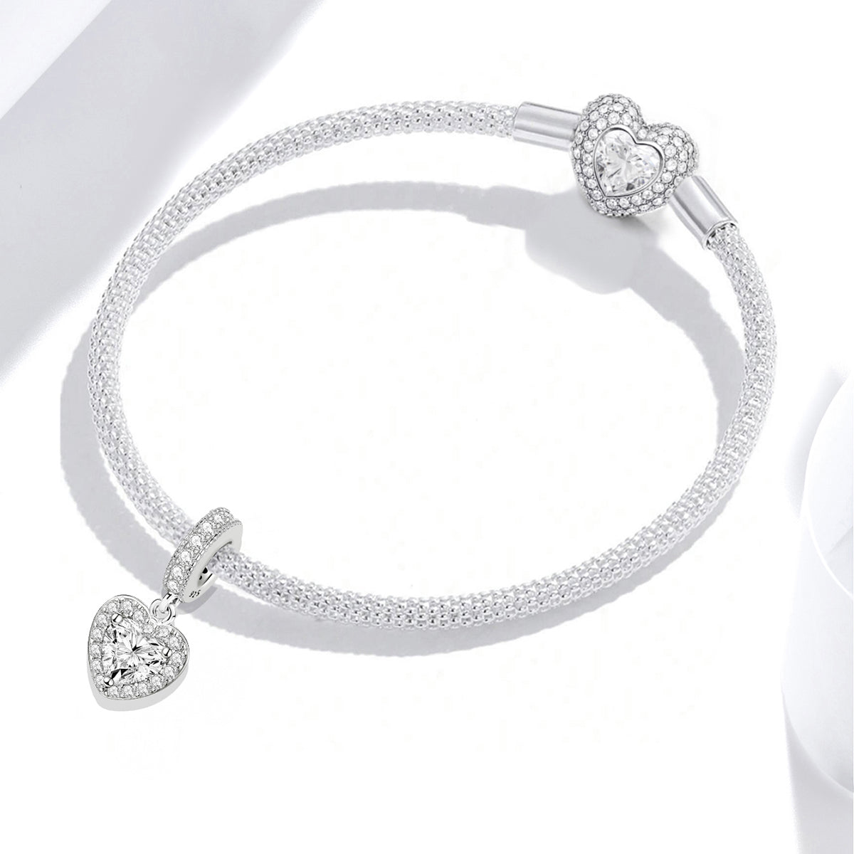 925 Sterling silver heart  charm bead