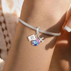 925 Sterling silver airplane charm bead