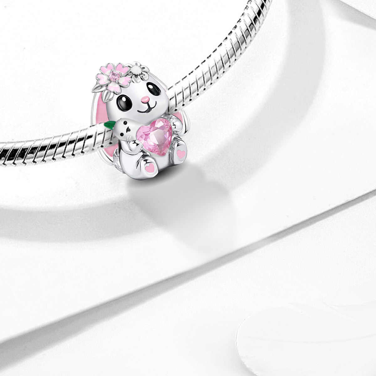 925 Sterling silver rabbit charm bead