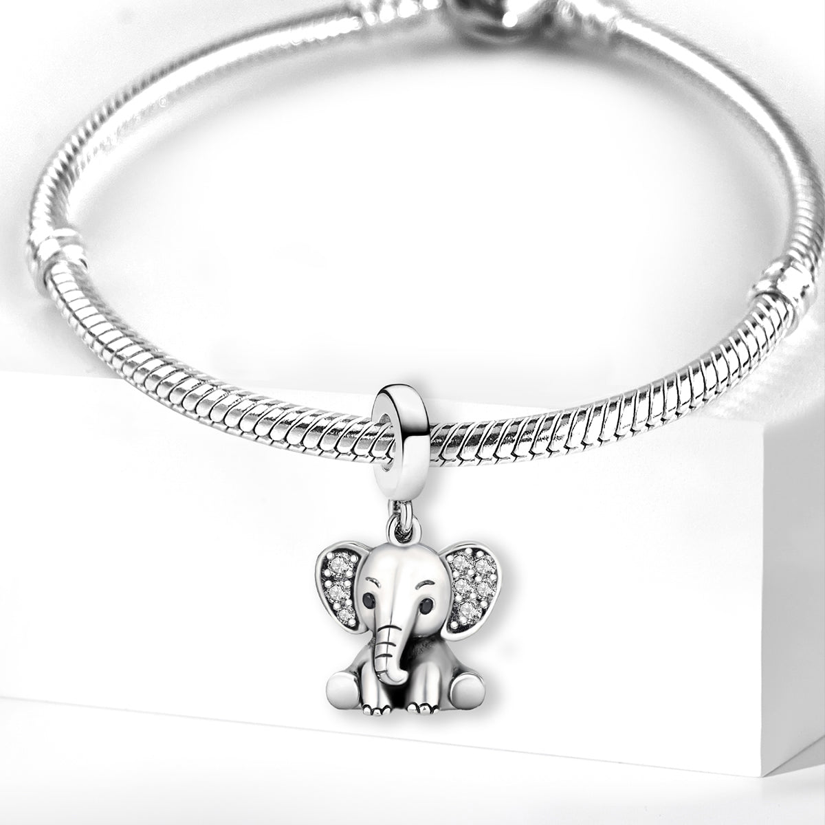 925 Sterling silver elephant charm bead
