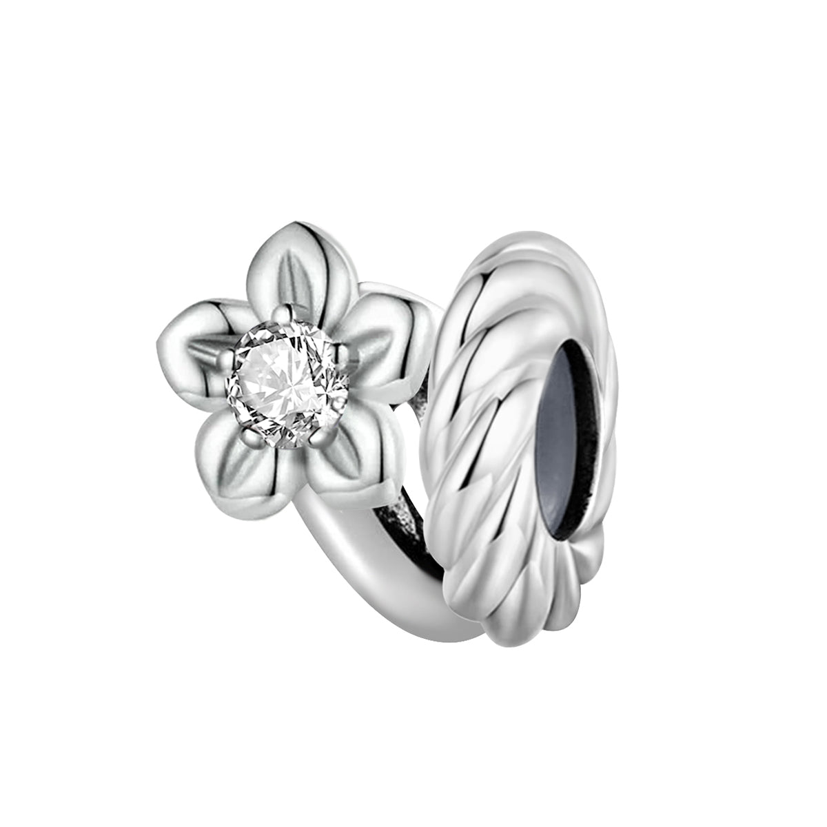 925 Sterling silver flower charm bead