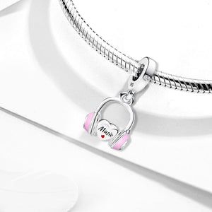 **Earphone Charm | Black Foam + White Zirconia | Trendy Design**