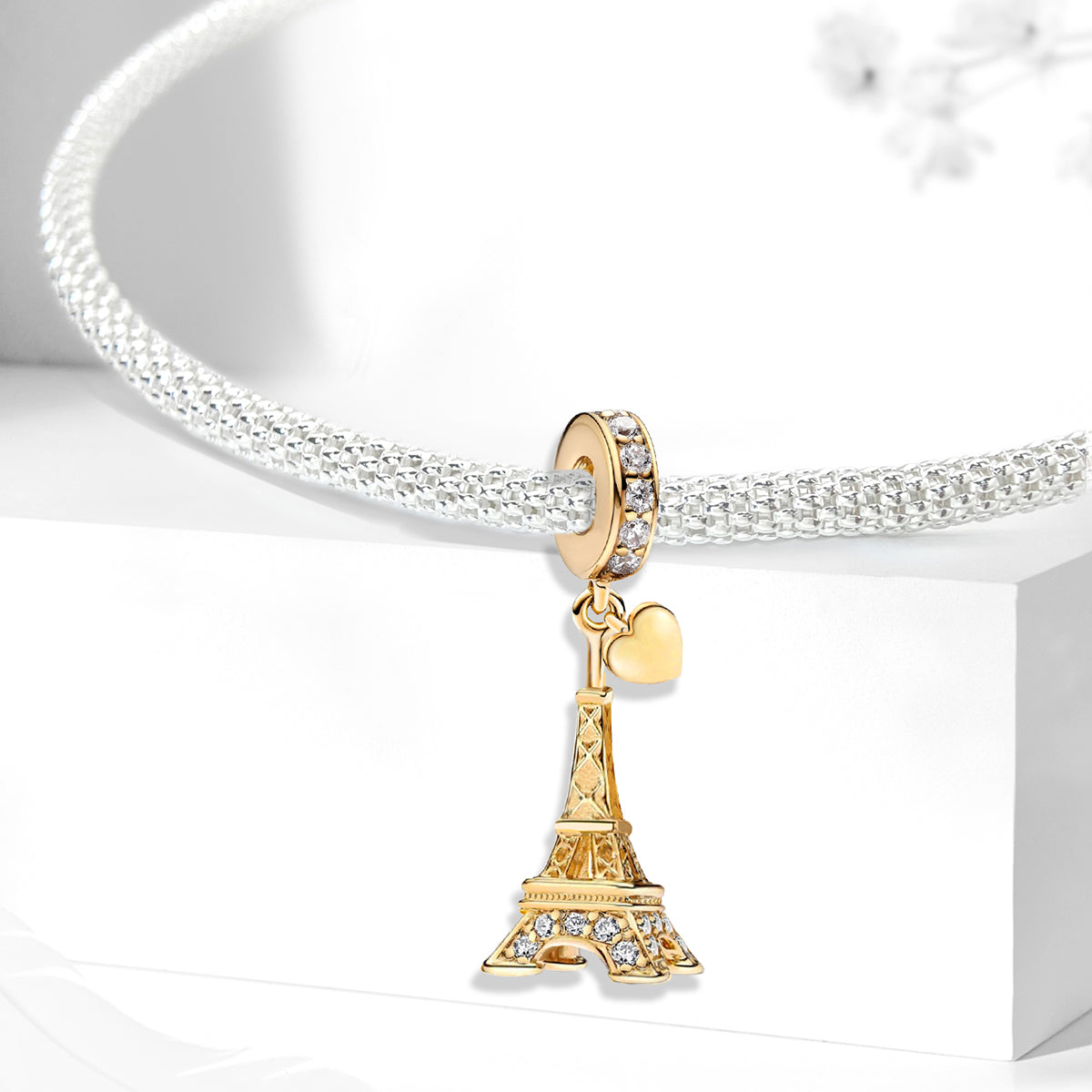 925 Sterling silver Eiffel Tower charm bead