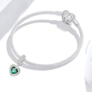 925 Sterling silver heart  charm bead