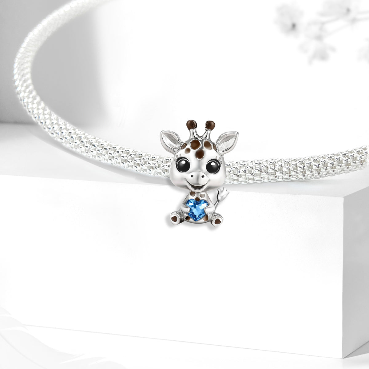 925 Sterling silver giraffe charm bead