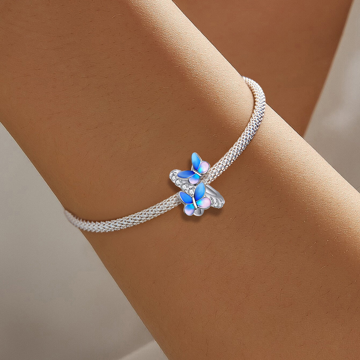 925 Sterling silver butterfly charm bead