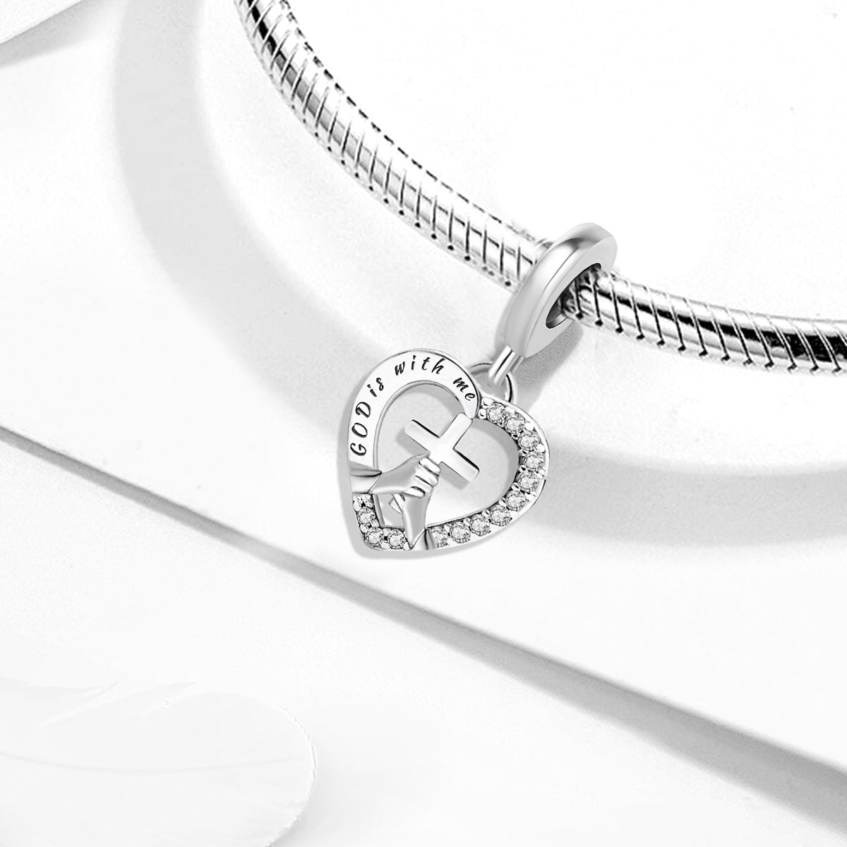 925 Sterling silver heart  charm bead