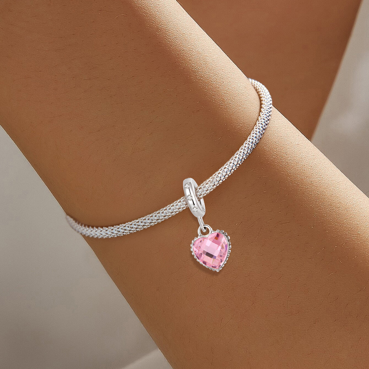 925 Sterling silver heart  charm bead