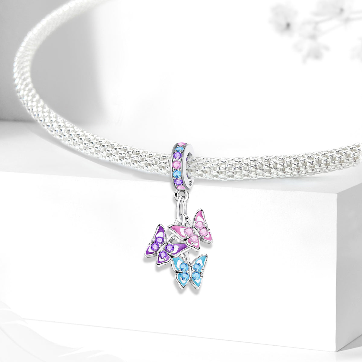 925 Sterling silver butterfly charm bead