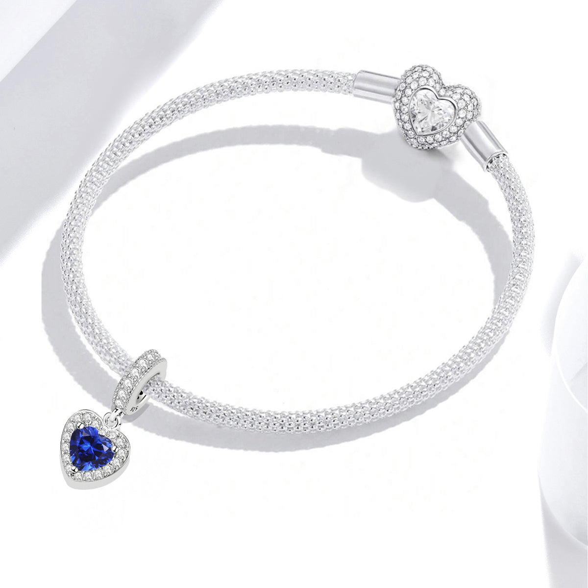 925 Sterling silver heart  charm bead