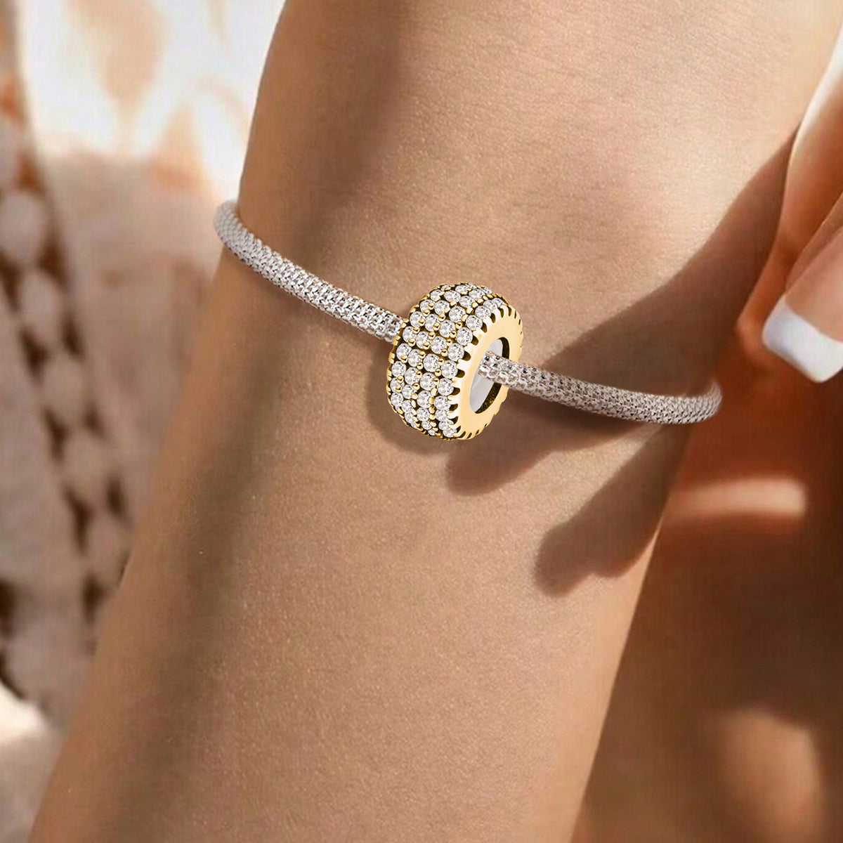 925 Sterling silver round charm bead