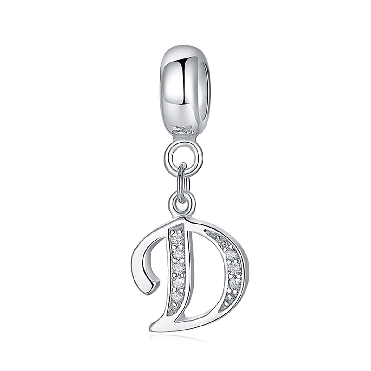925 Sterling silver letter charm bead